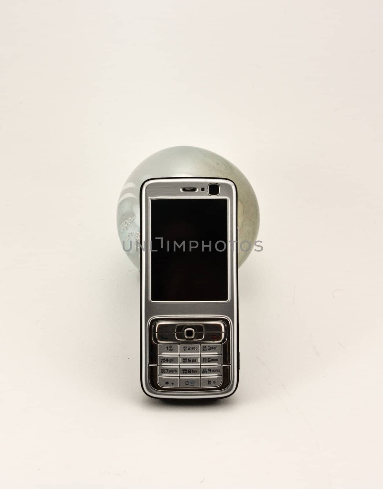 Isolated mobile phone on white background