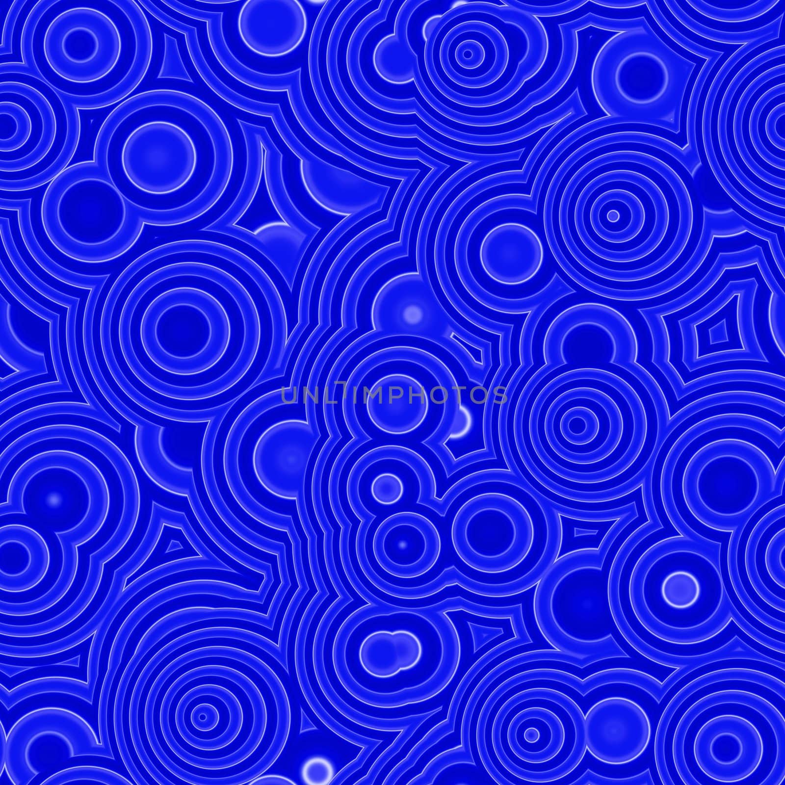 pattern of blue rings in retro seventies style