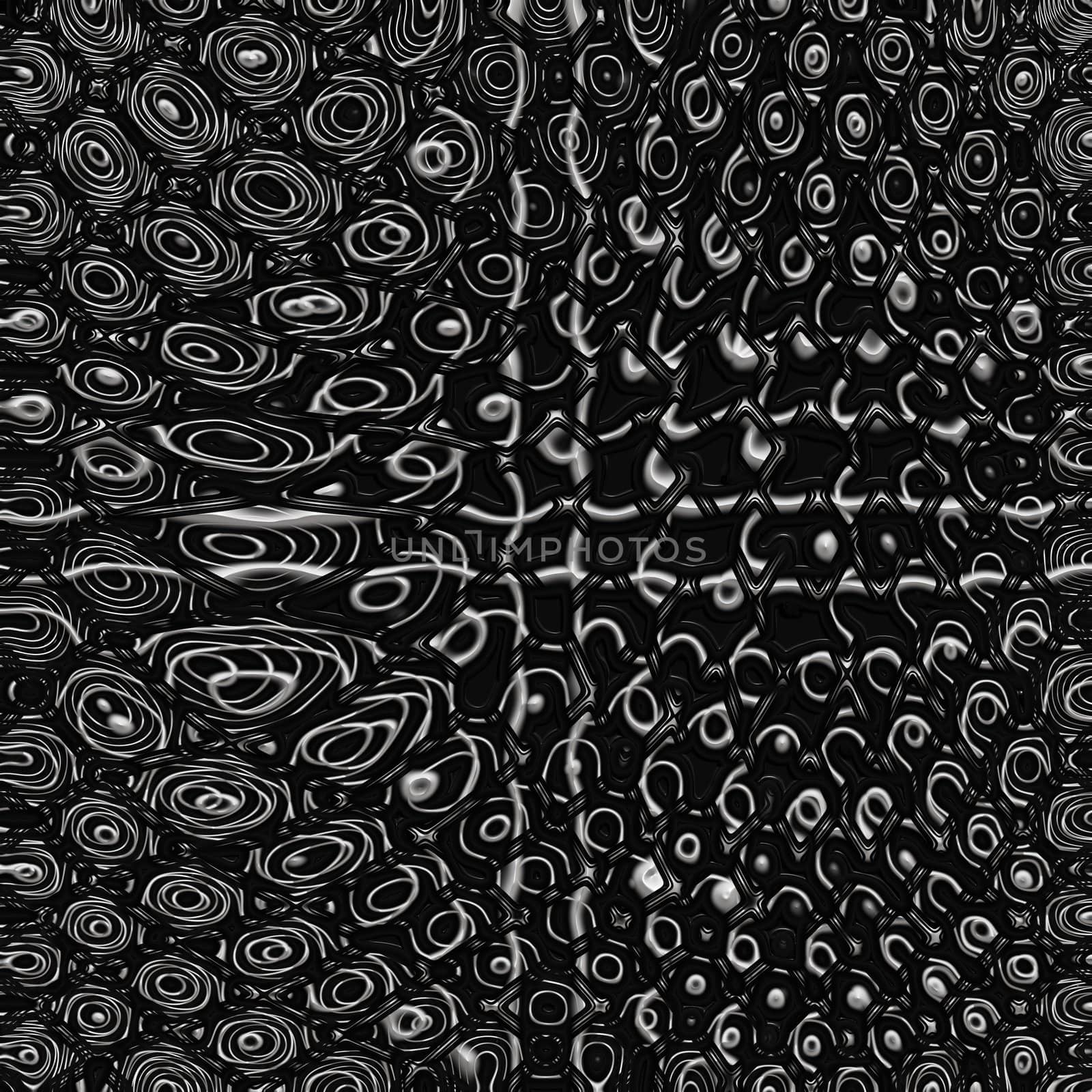 seamless texture of metallic intertwined wires on black