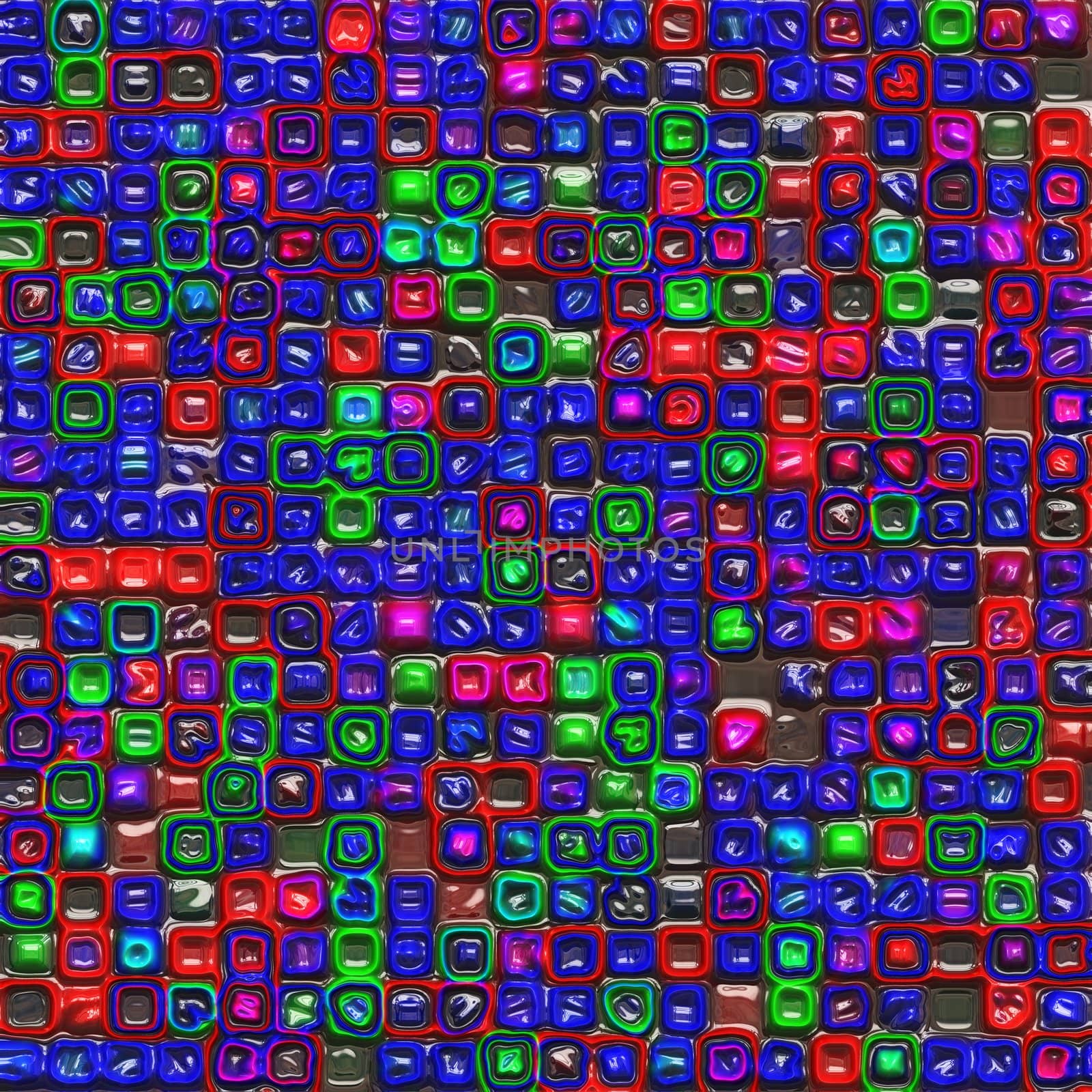 texture of many plastic small colored cubes