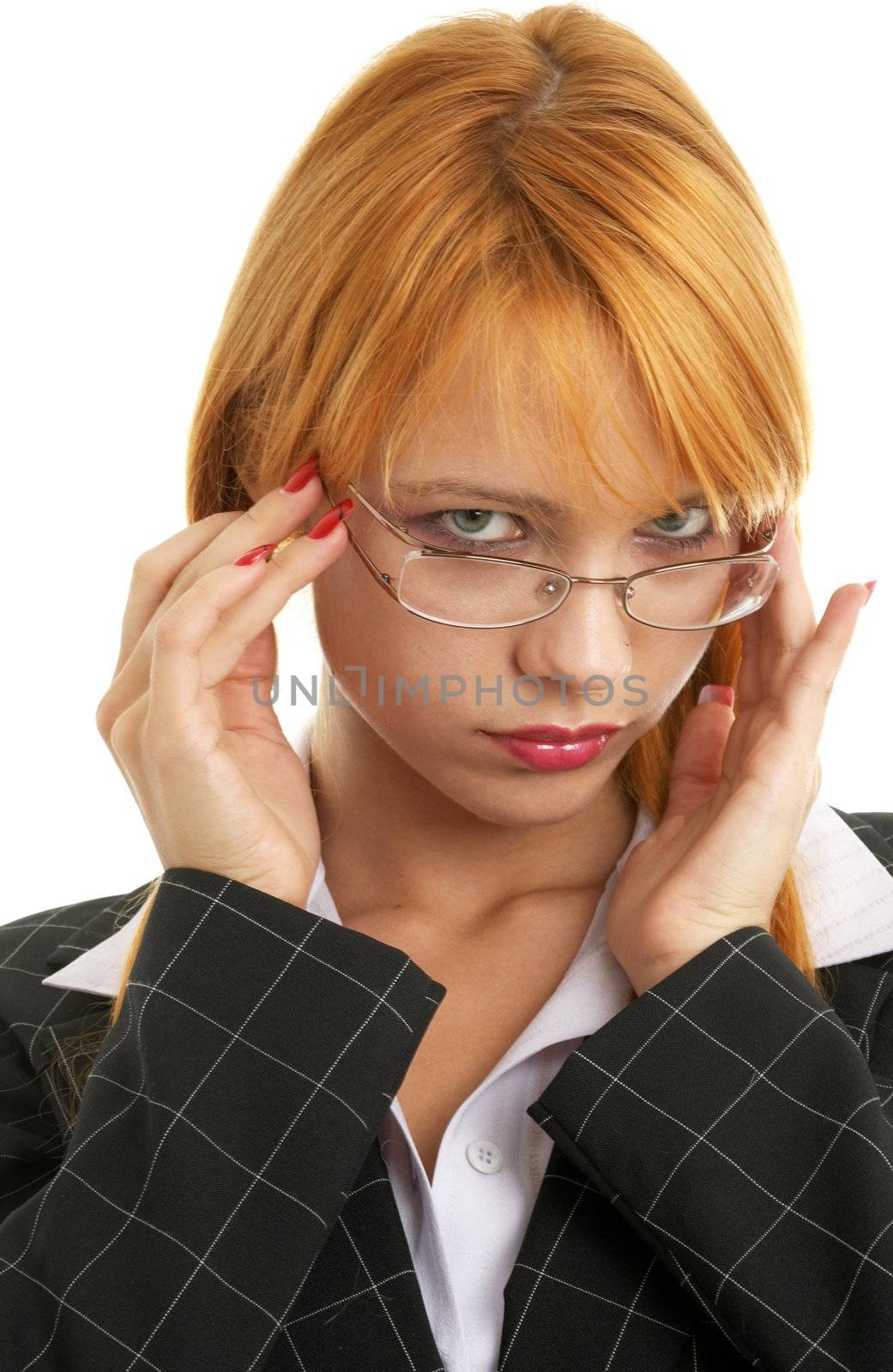 portrait of lovely redhead businesswoman