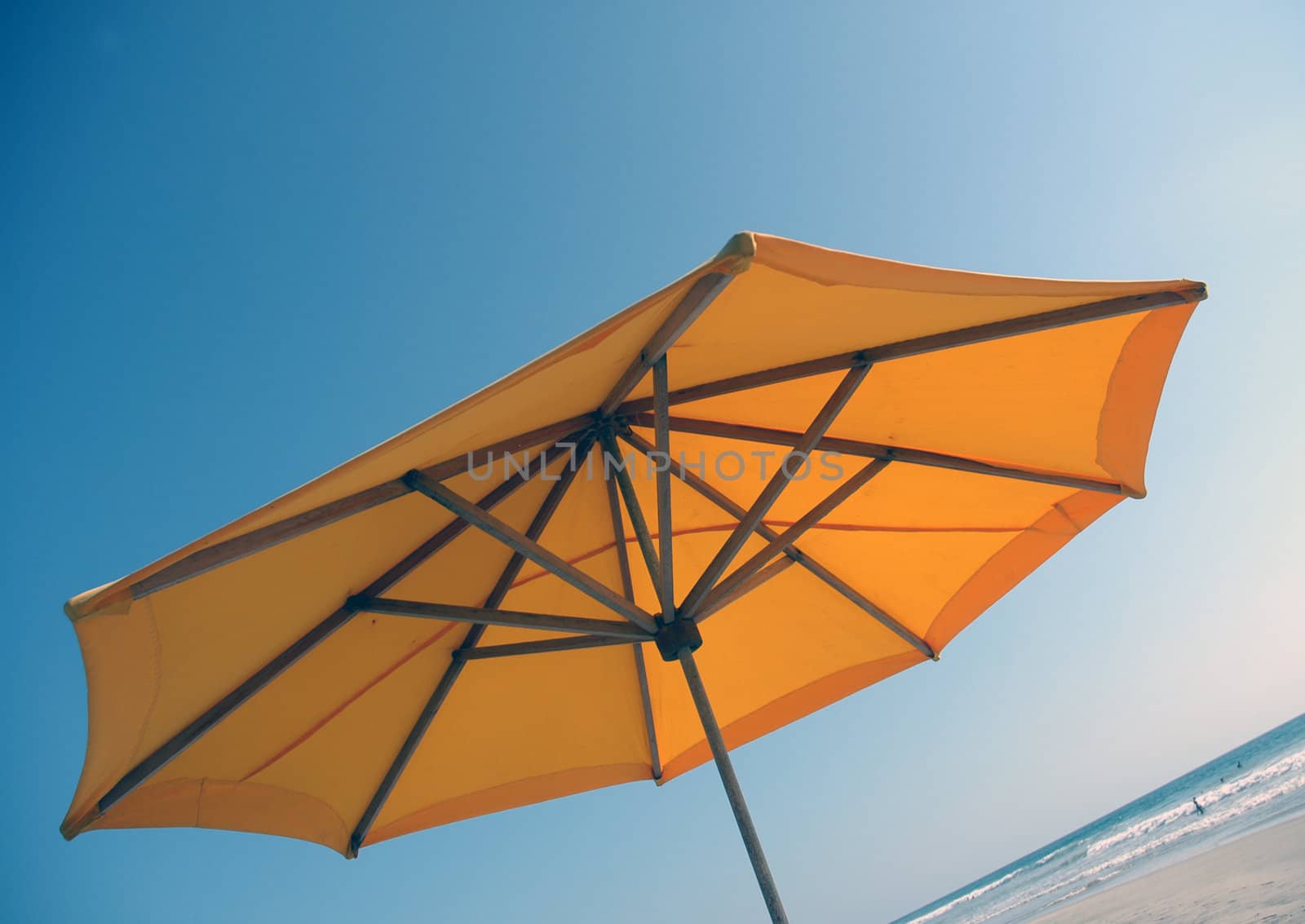 Colorful beach umbrellas by haak78