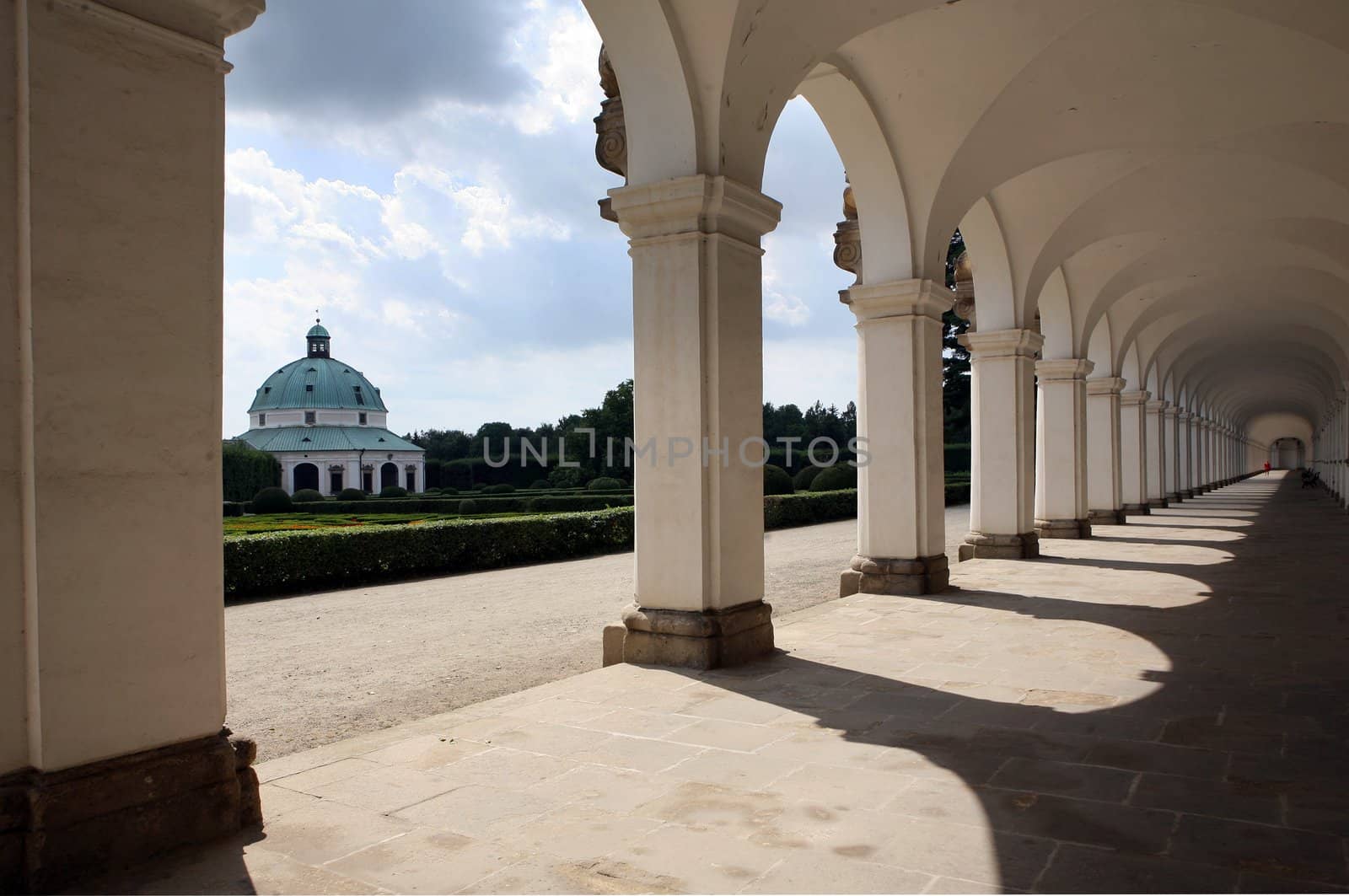 Colonnade in flower garden Kromeriz, Czech Republic by haak78