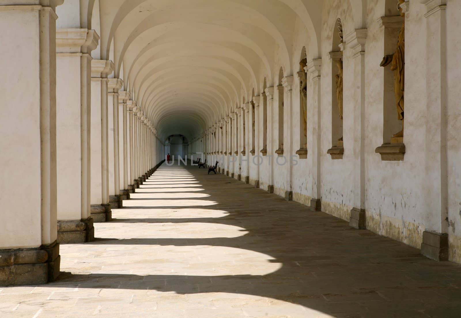 Colonnade in flower garden Kromeriz, Czech Republic