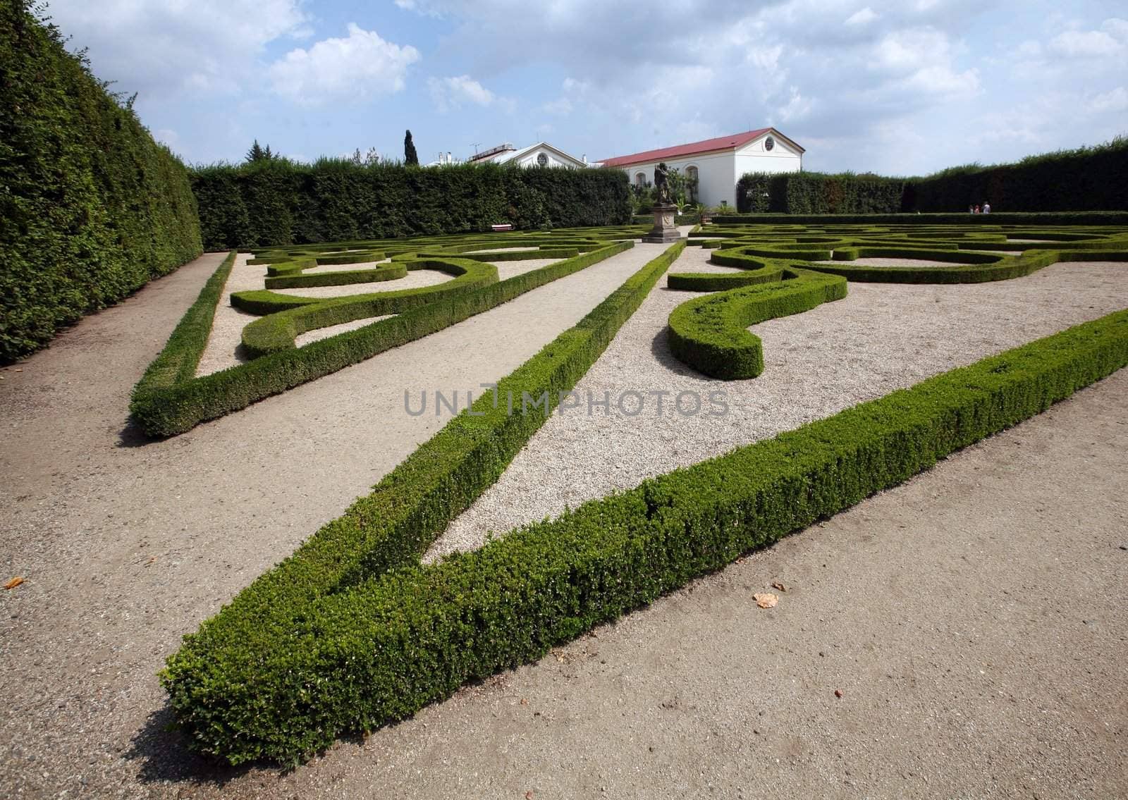 Flower garden of Castle in Kromeriz, Czech Republic