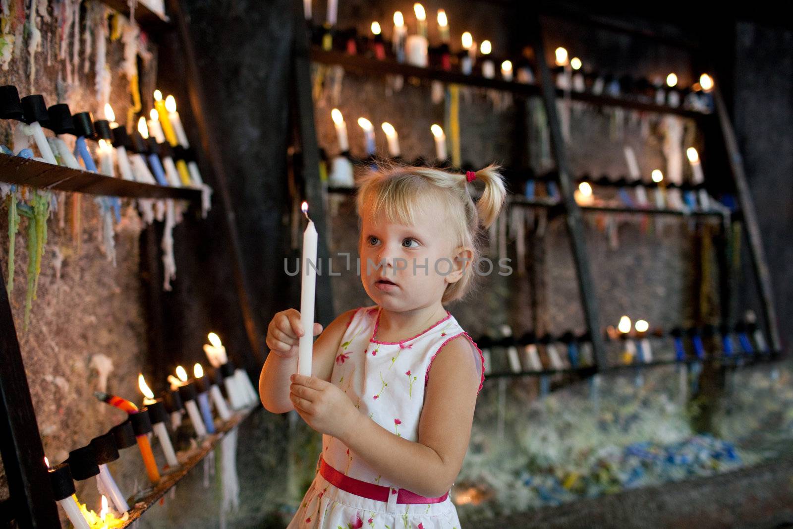 child with candles by vsurkov