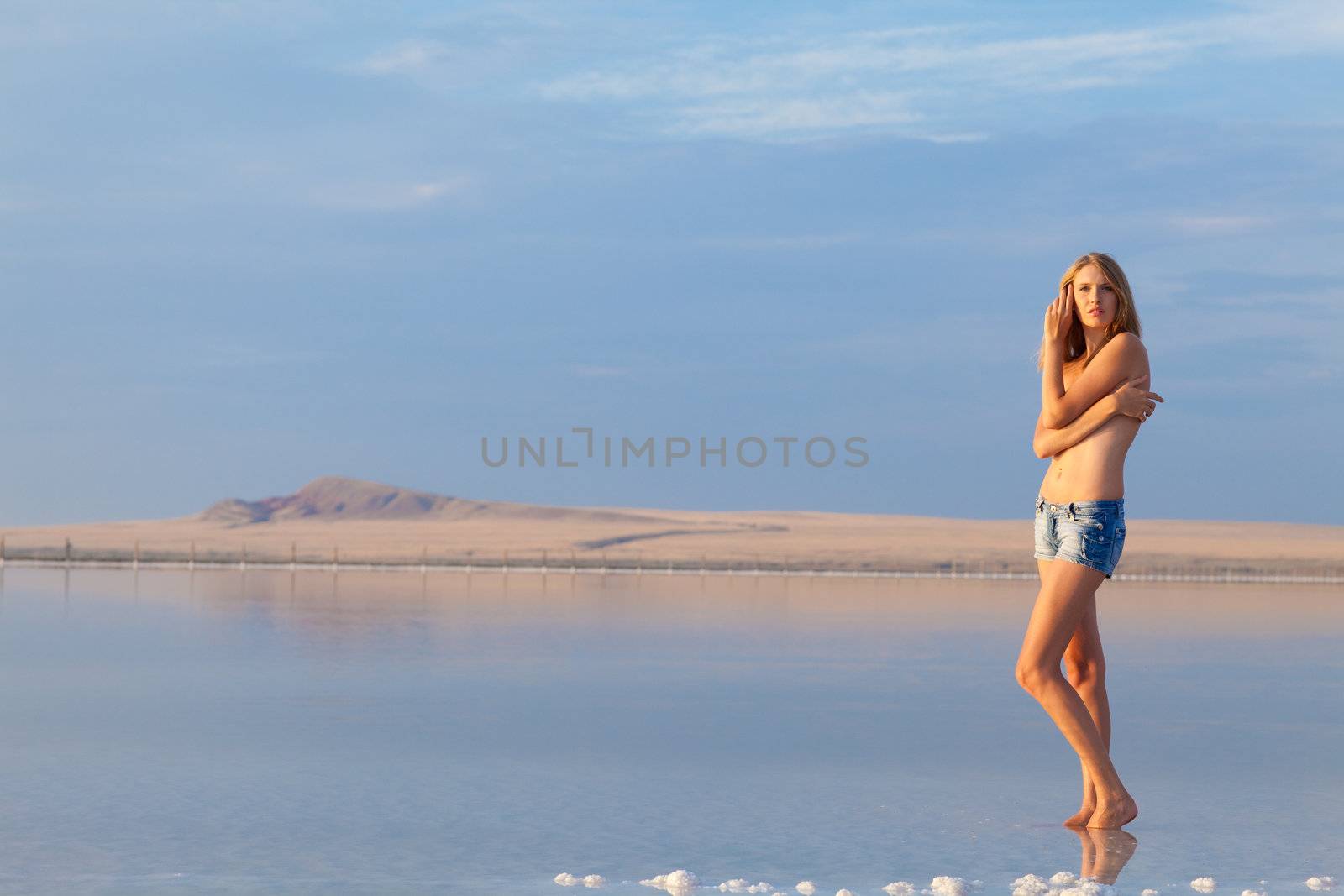 girl in a salt lake by vsurkov