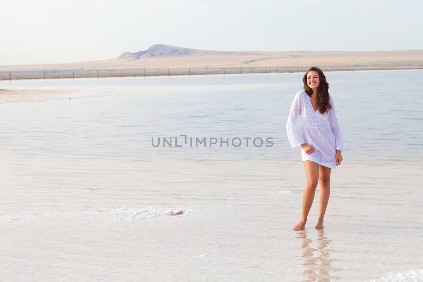 happy girl on the beach by vsurkov