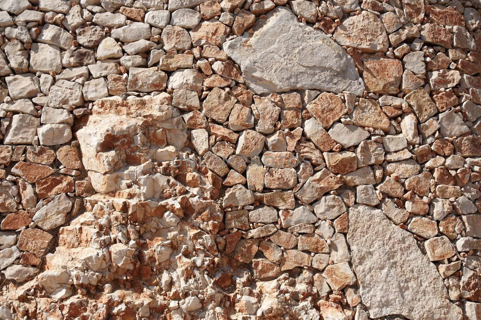 Stone wall background texture detail .