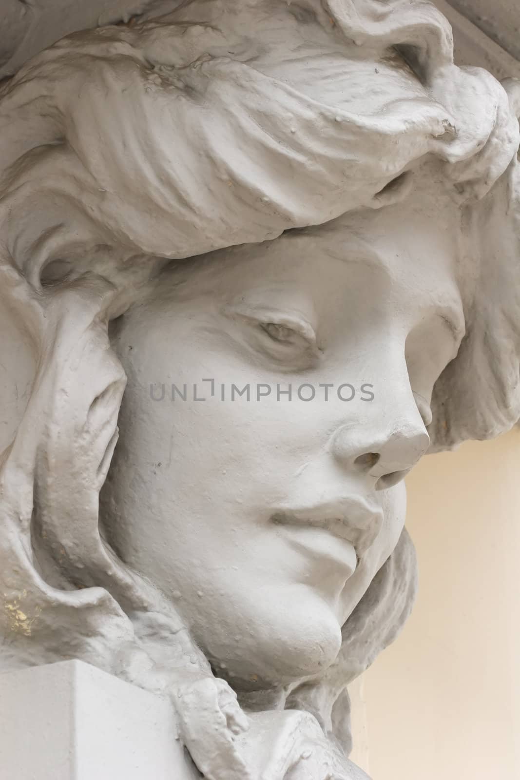 Vintage, Sculpture, Fragment of the Caryatid in Decorating of the Building