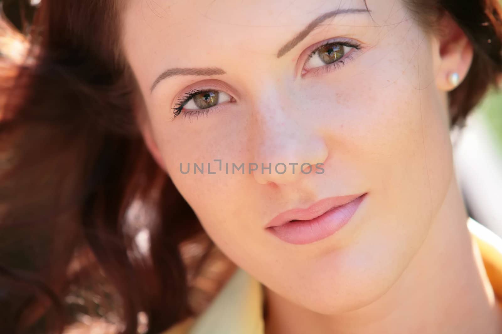 closeup portrait of the pretty girl 
