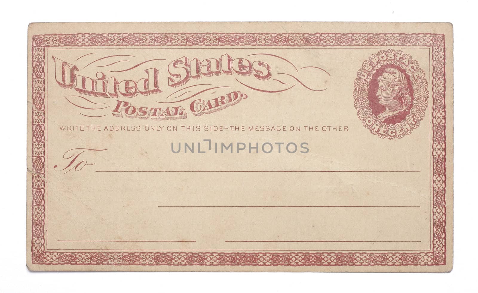 Vintage United States Once Cent Postcard by Em3