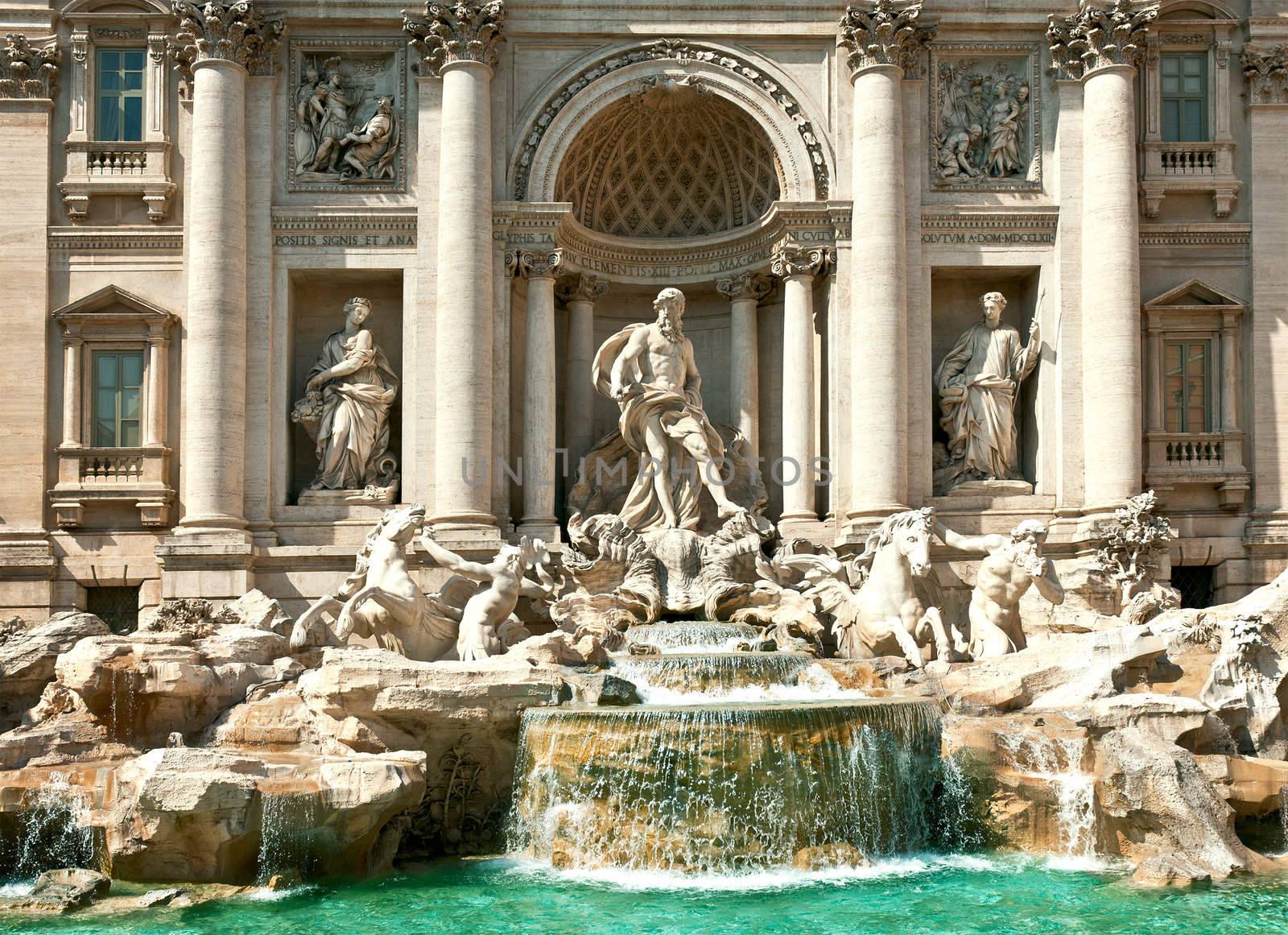 Trevi Fountain - famous landmark in Rome (Italy)  by majeczka