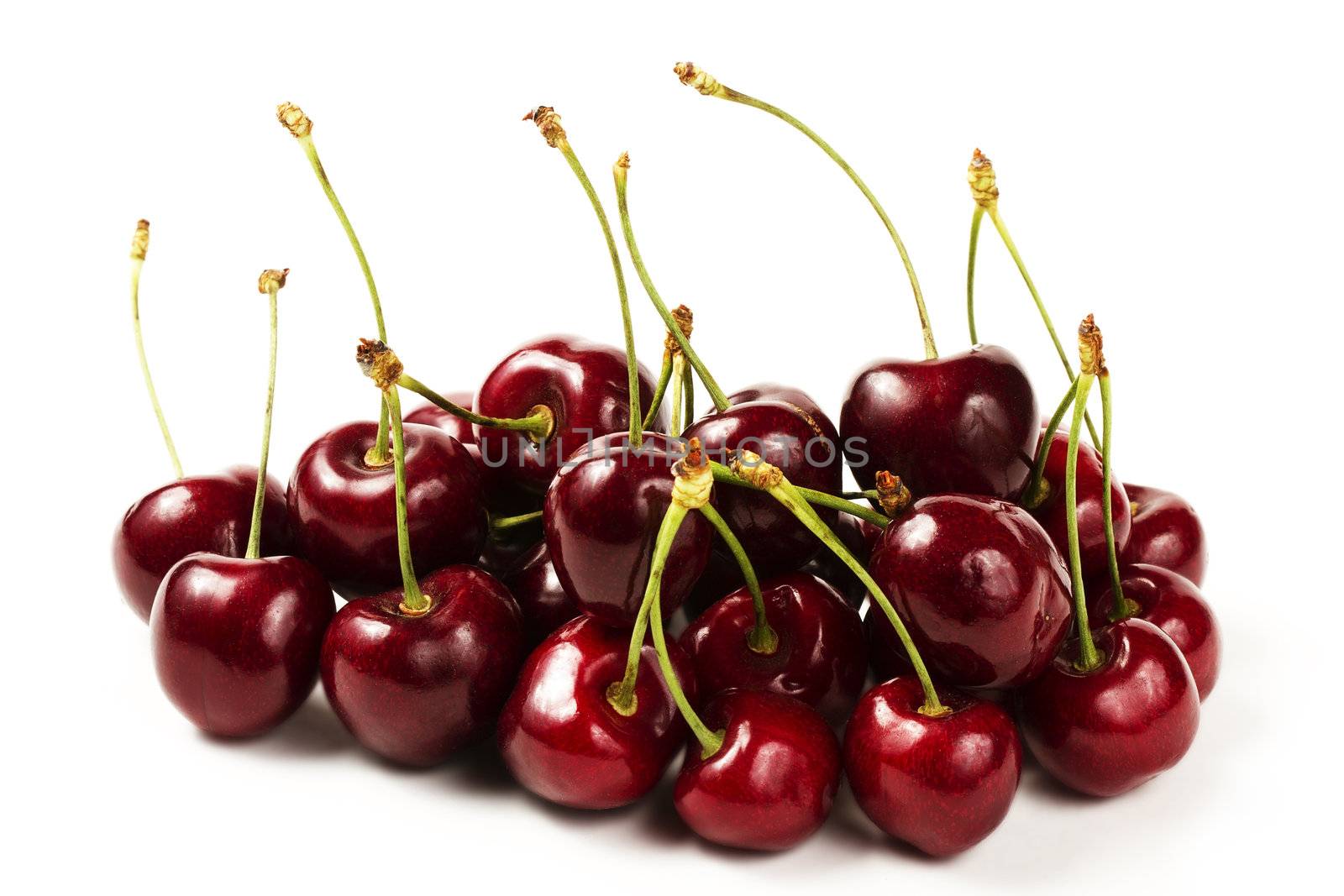 cherry mountain on white background