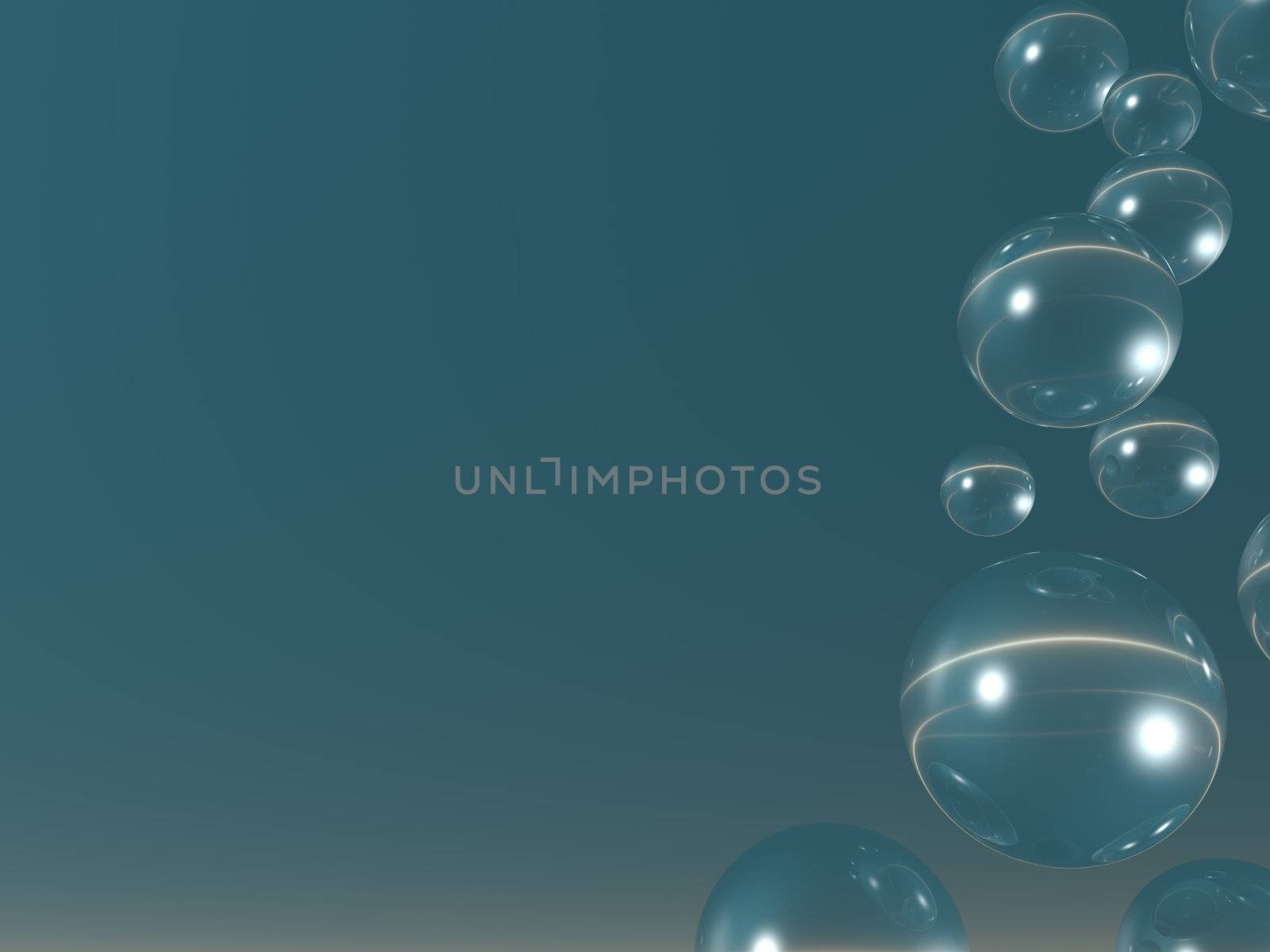 flying bubbles - abstract background - 3d illustration