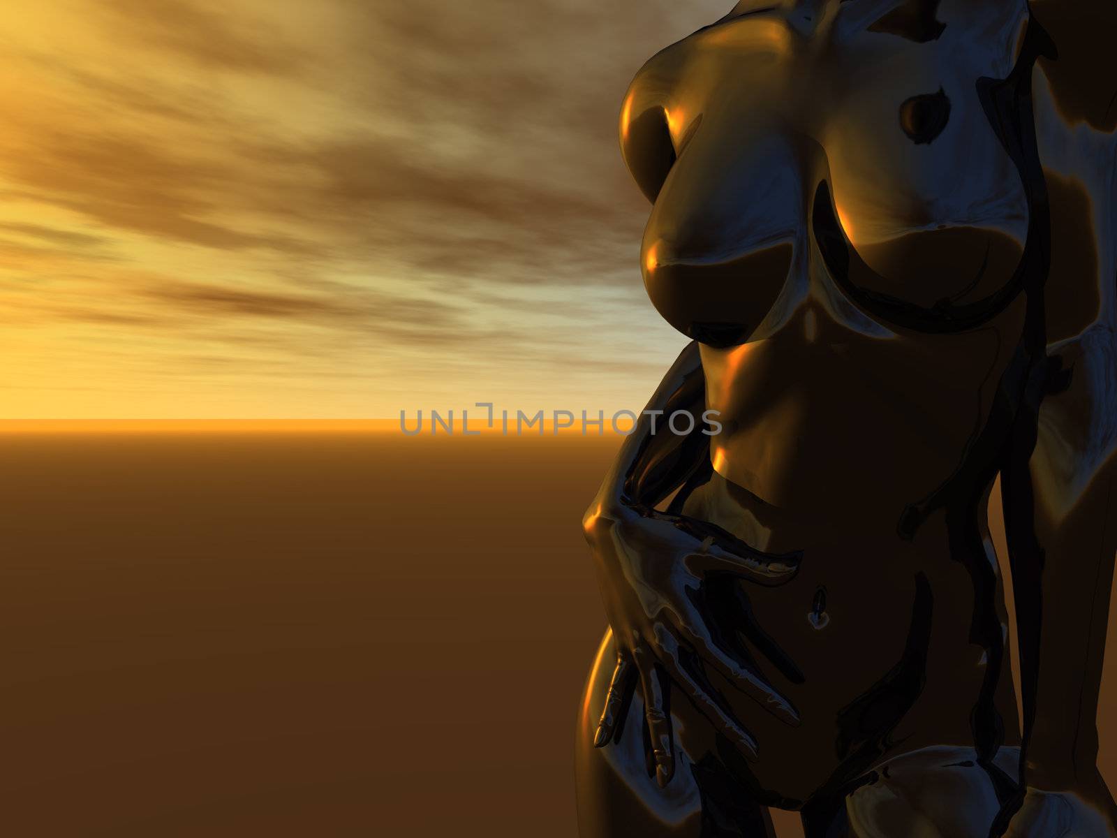 woman body sculpture - 3d illustration