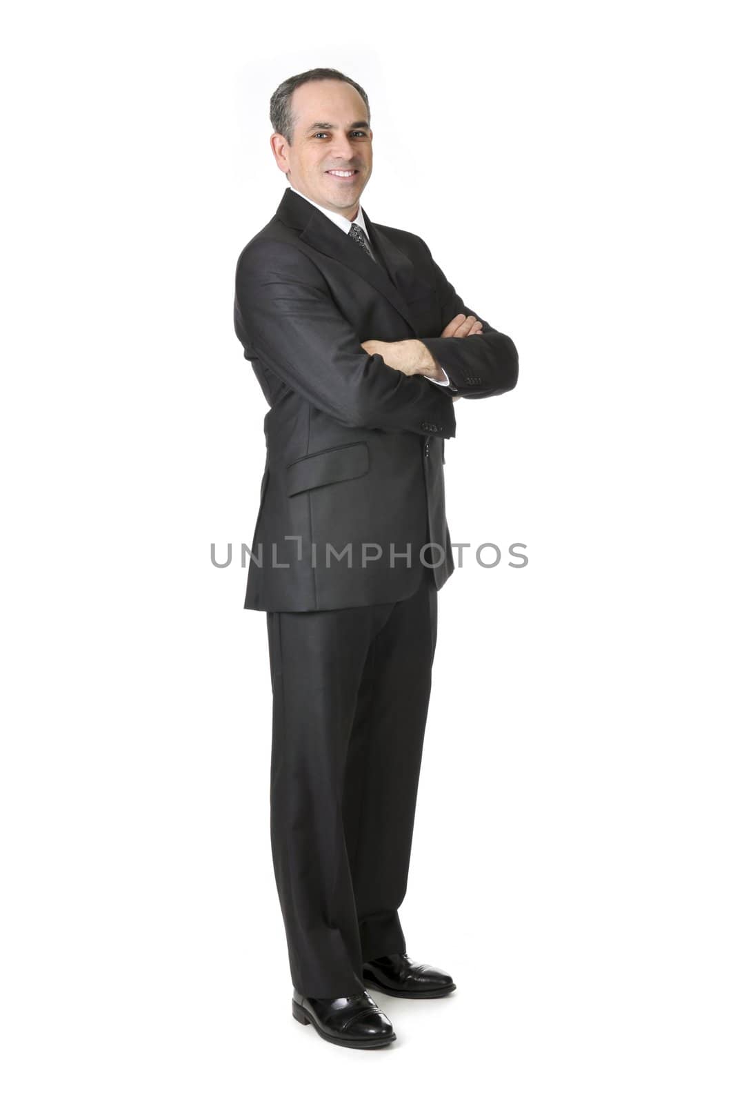 Businessman on white background by elenathewise