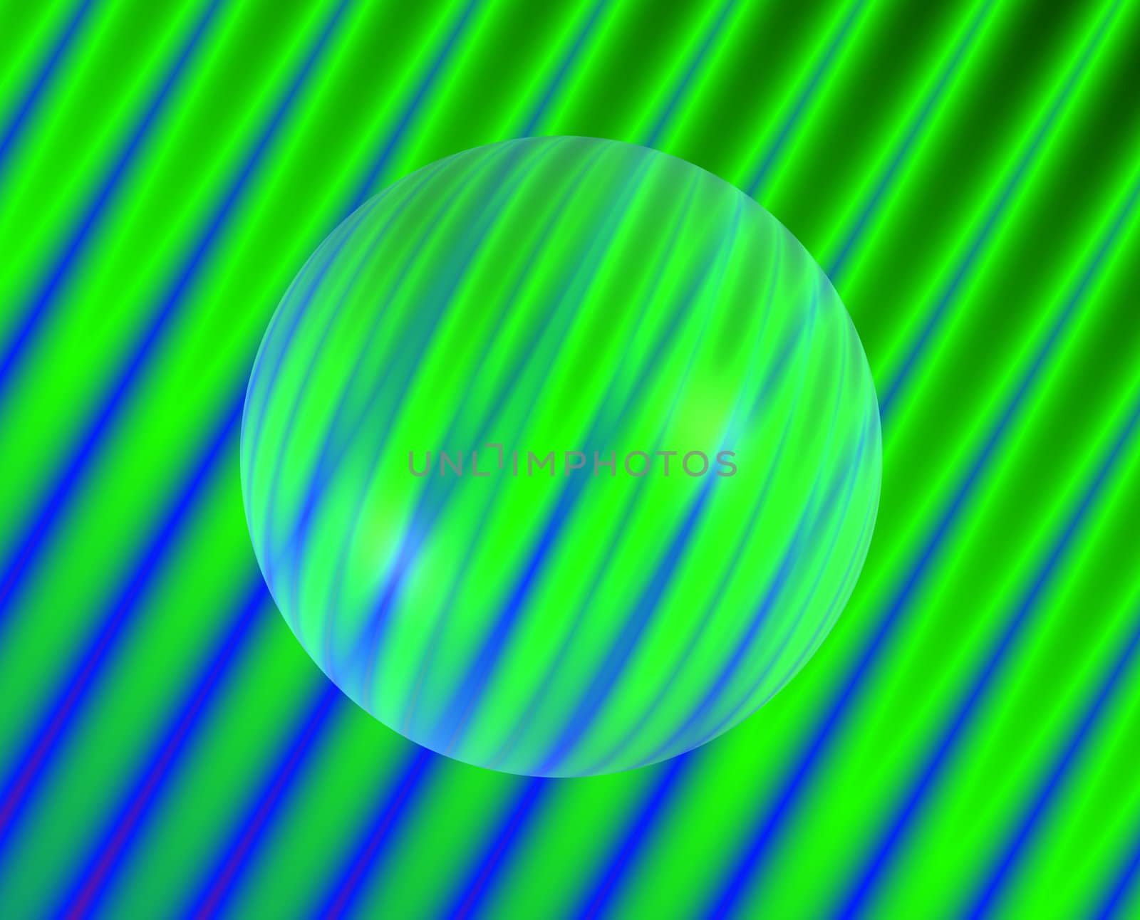 Sphere on green and blue screen