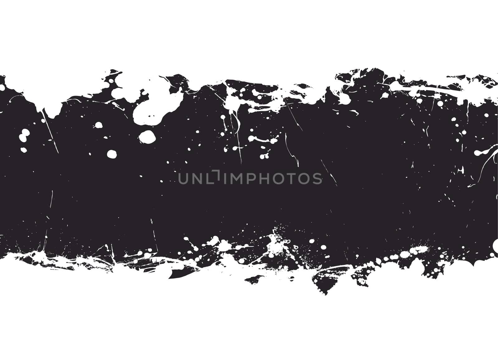 Ink splat banner with white background and black grunge effect