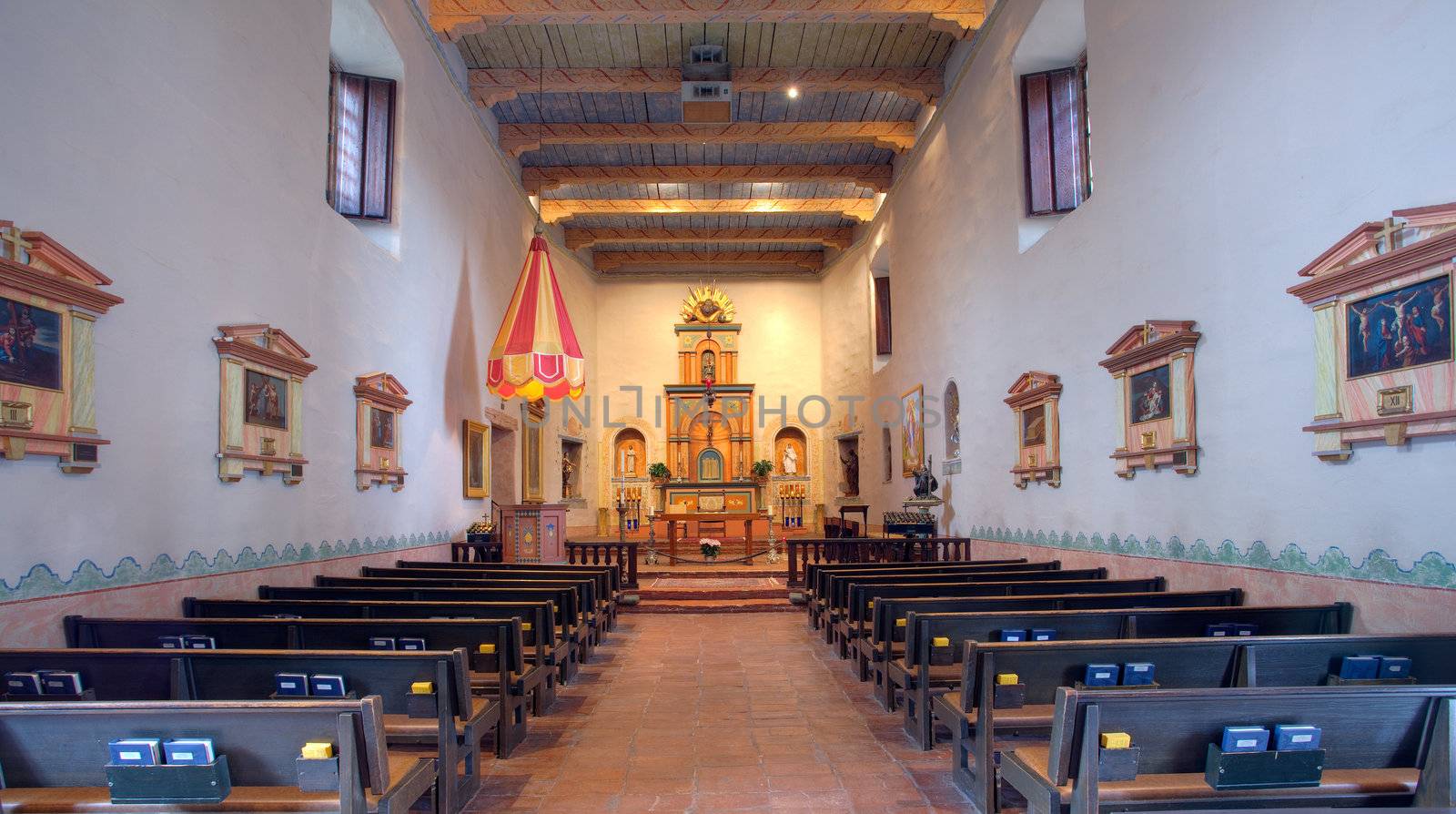 Interior of San Diego Mission by steheap