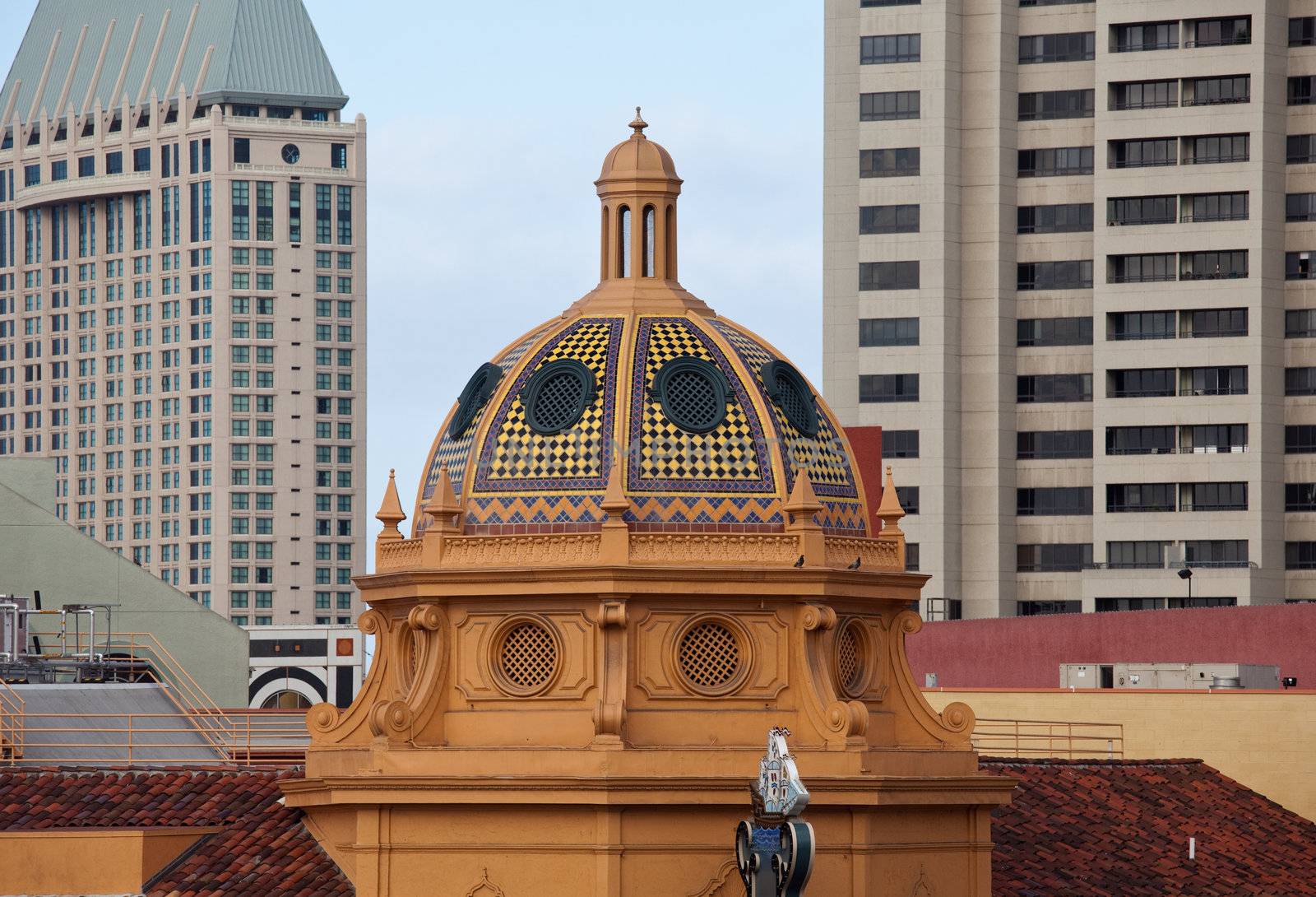 Ornate tower roof in San Diego by steheap