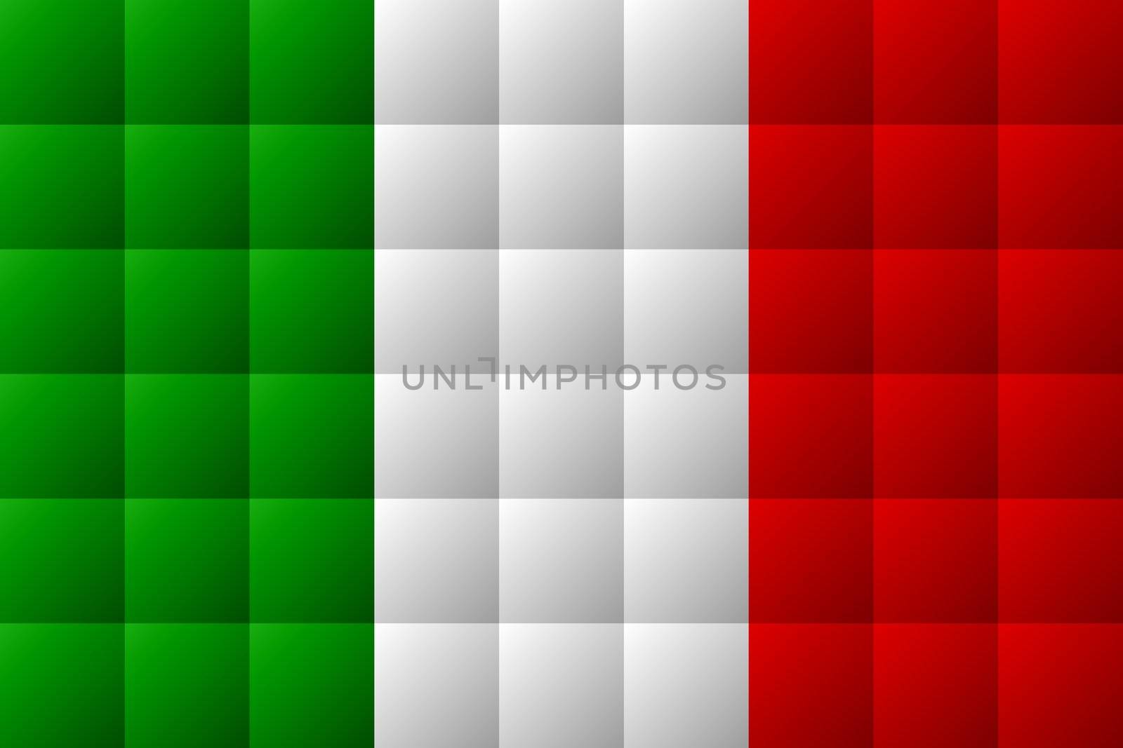 Flag of Italy in green, white and red