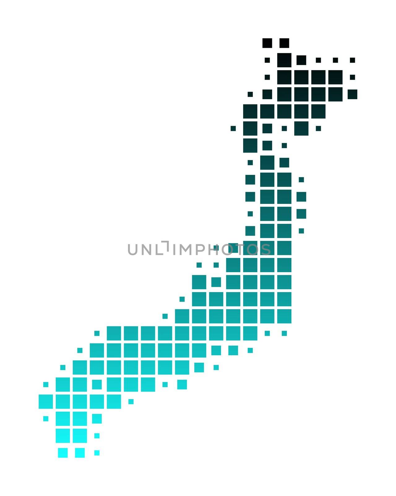 Dotted vector map of Japan
