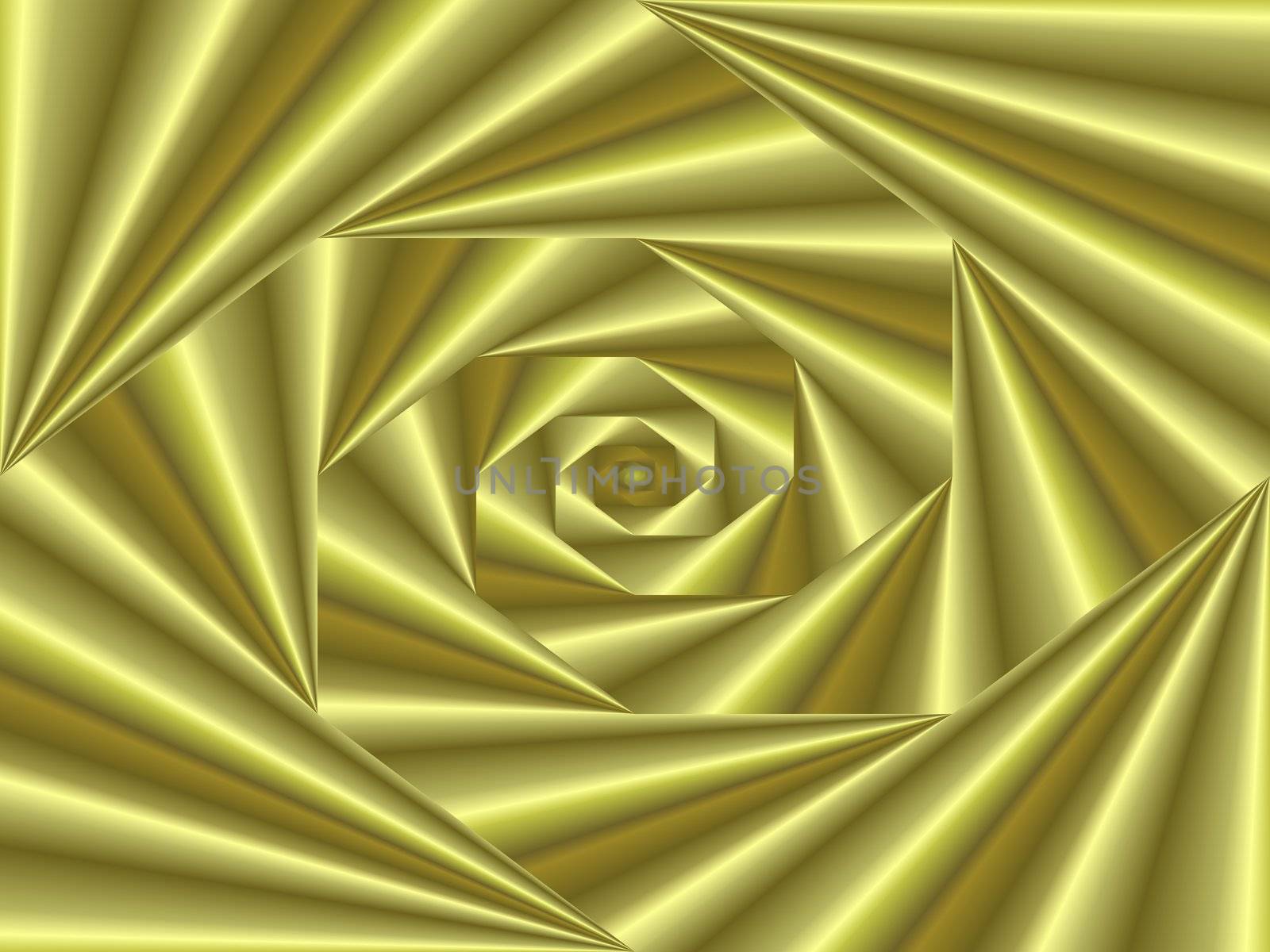 Labyrinth of golden cones with central focus