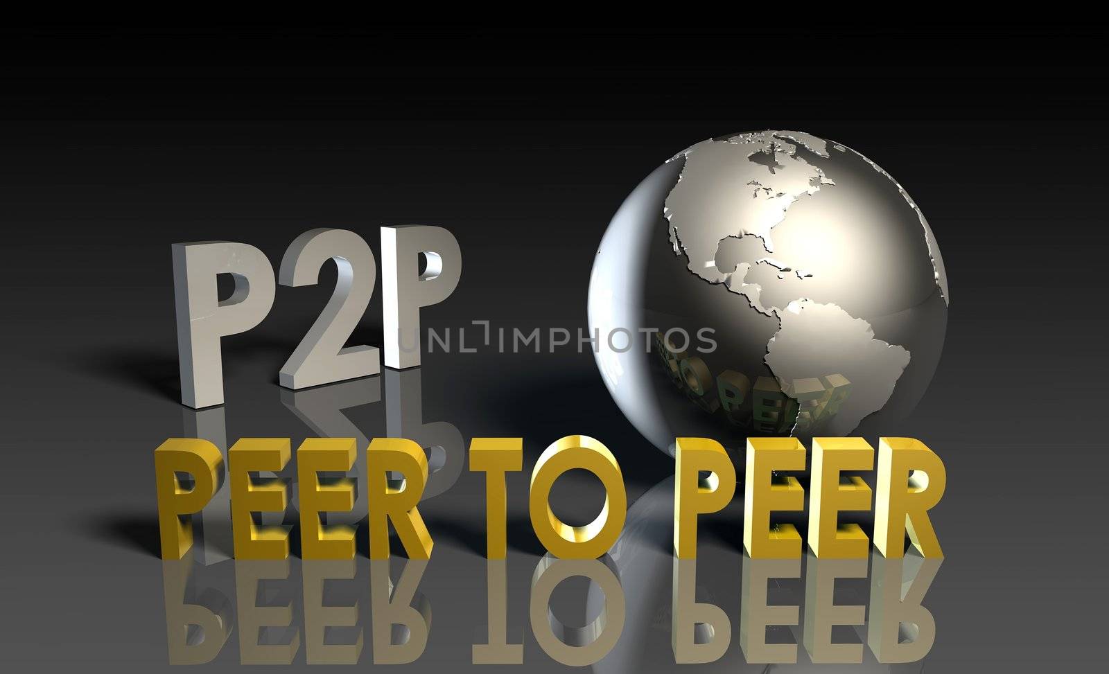 P2P Peer to Peer Technology in 3d