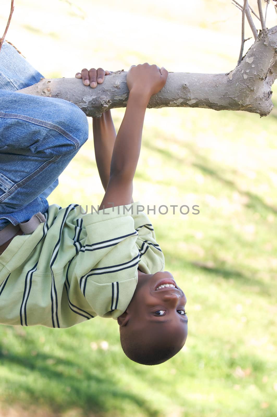 Young Boy Having Fun In The Park