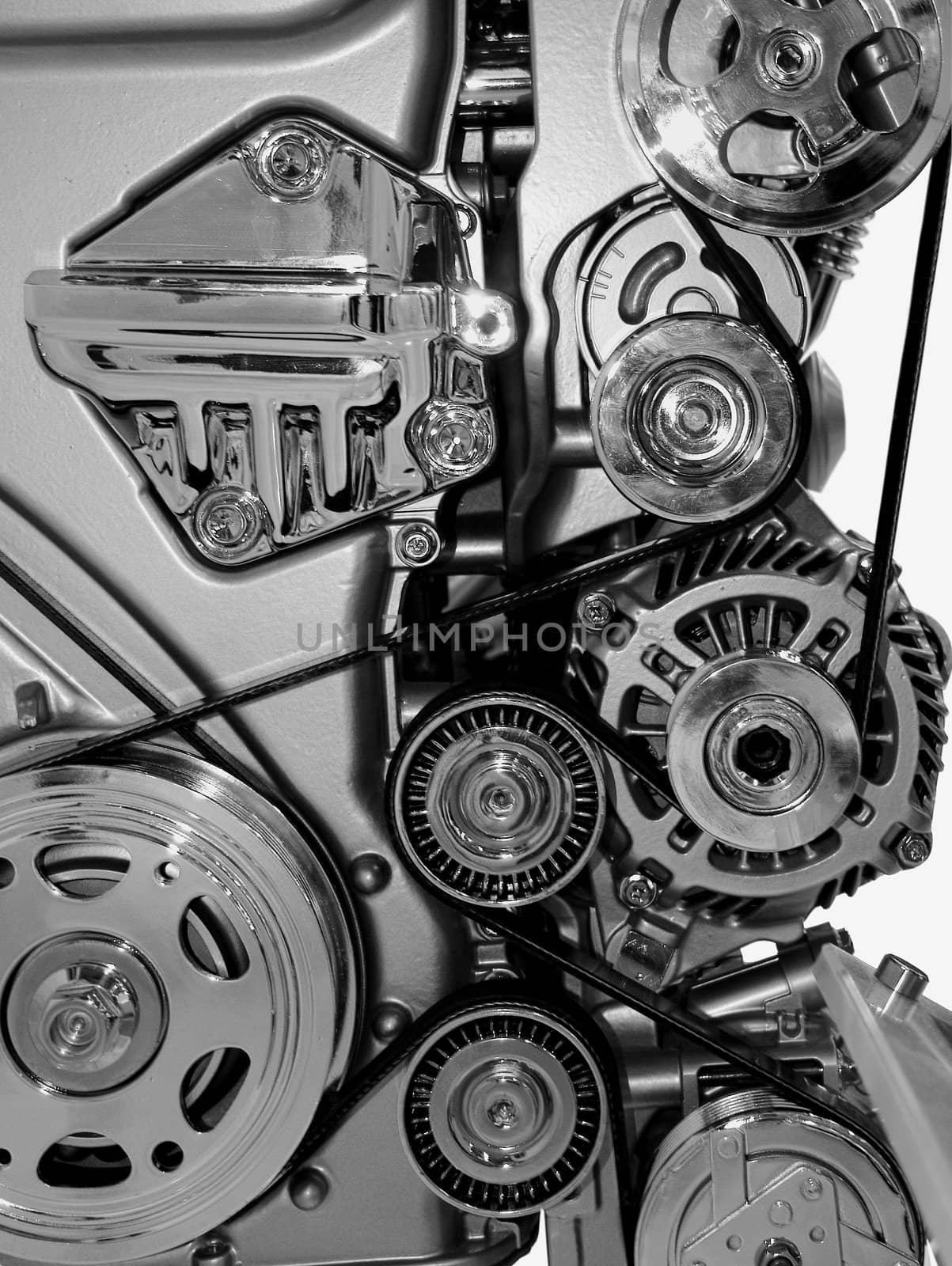 Closeup of a modern car engine