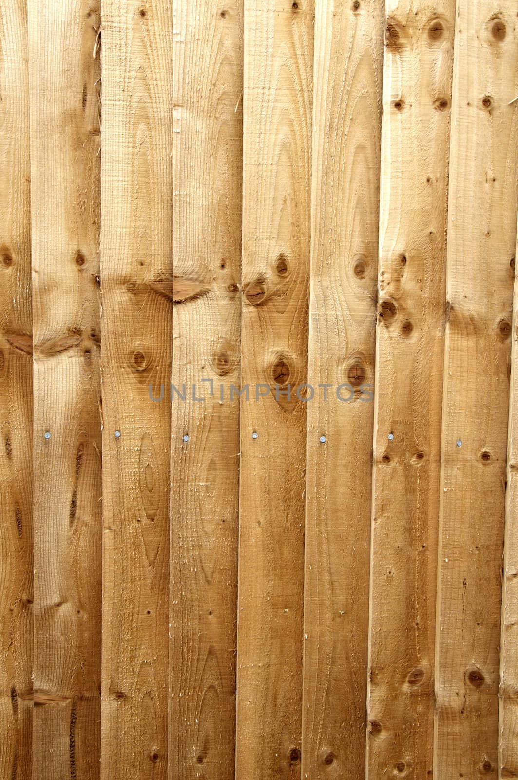 A close up detail of a wooden fence