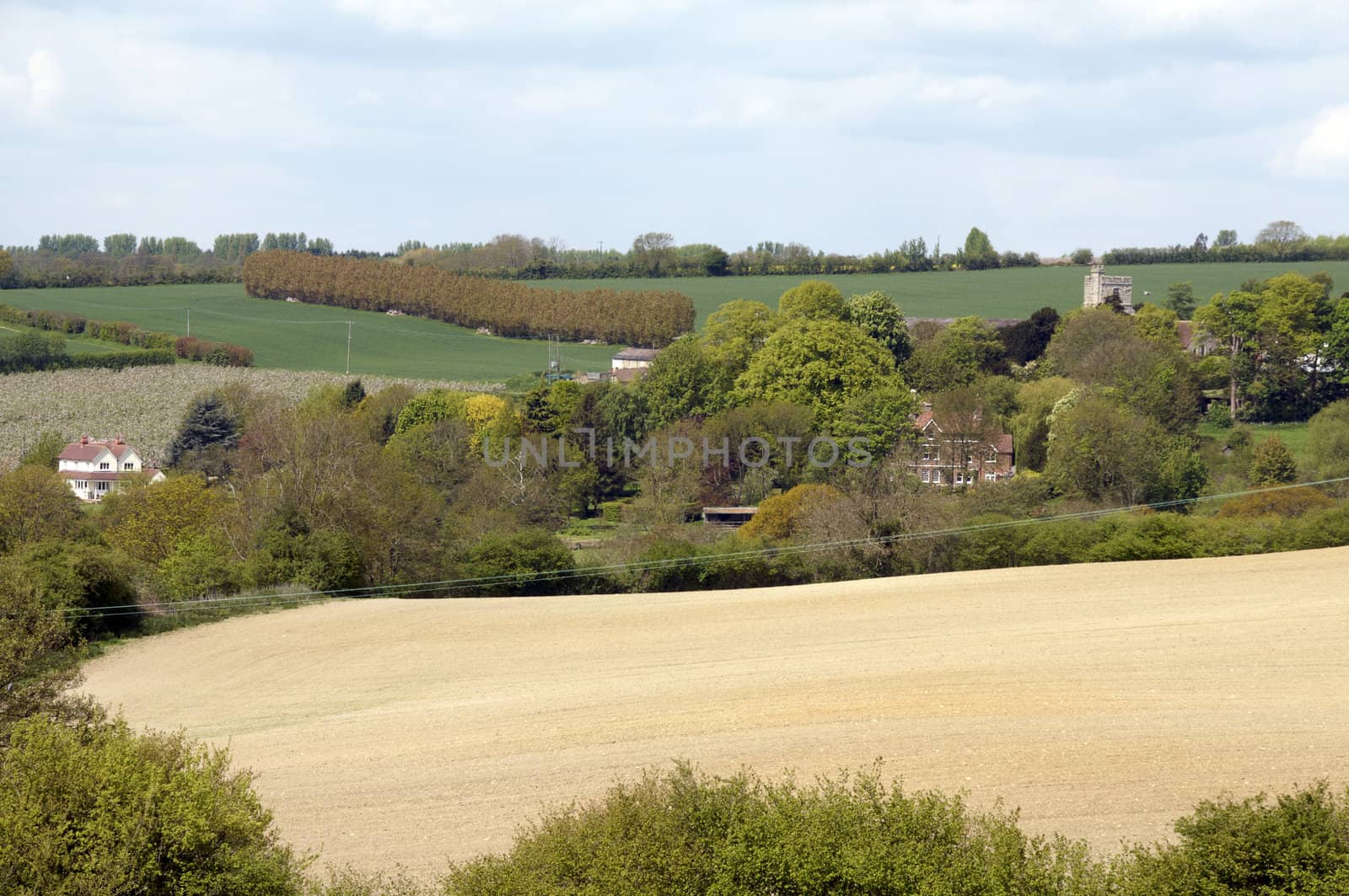 A view of the Kent countryside in spring