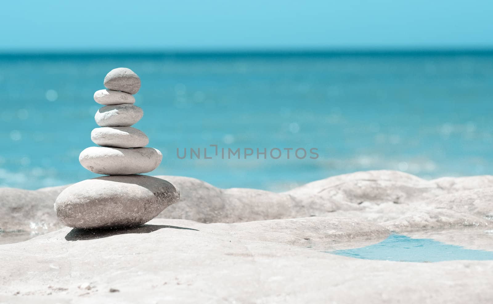 Stone composition on the stone beach