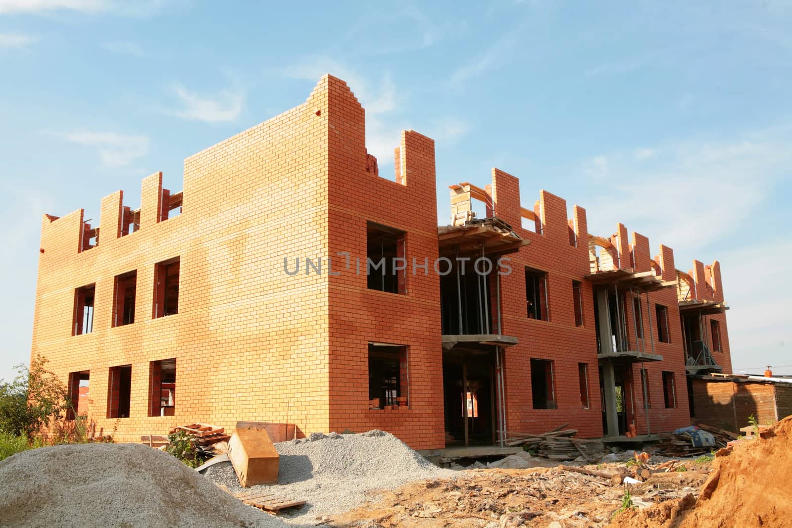 construction of the new building in village Rumyancevo, Moscow, Russia