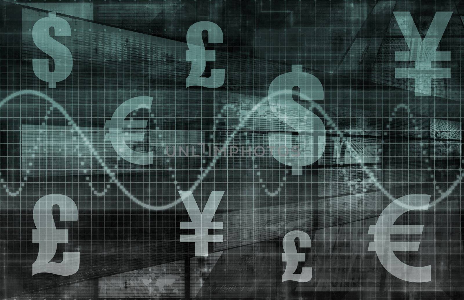 Business Finance Currencies as a Chart Background