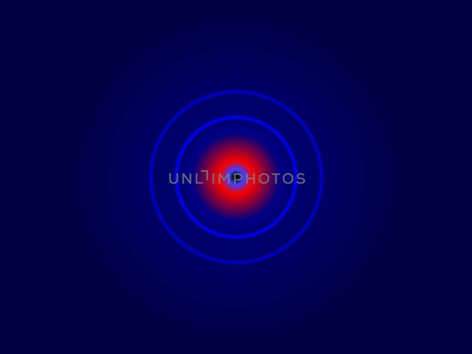Red target within blue circles