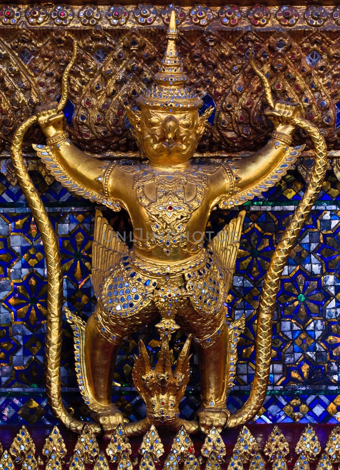 Golden garuda decorated for chuch in temple of emerald Buddha