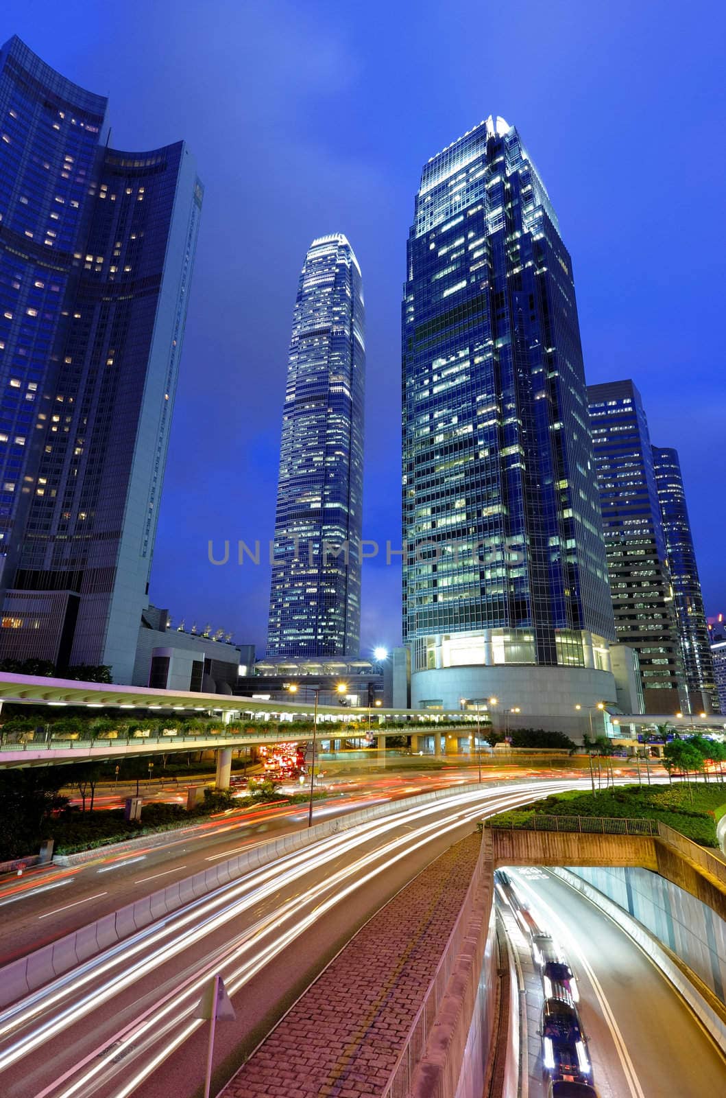 traffic in city at night