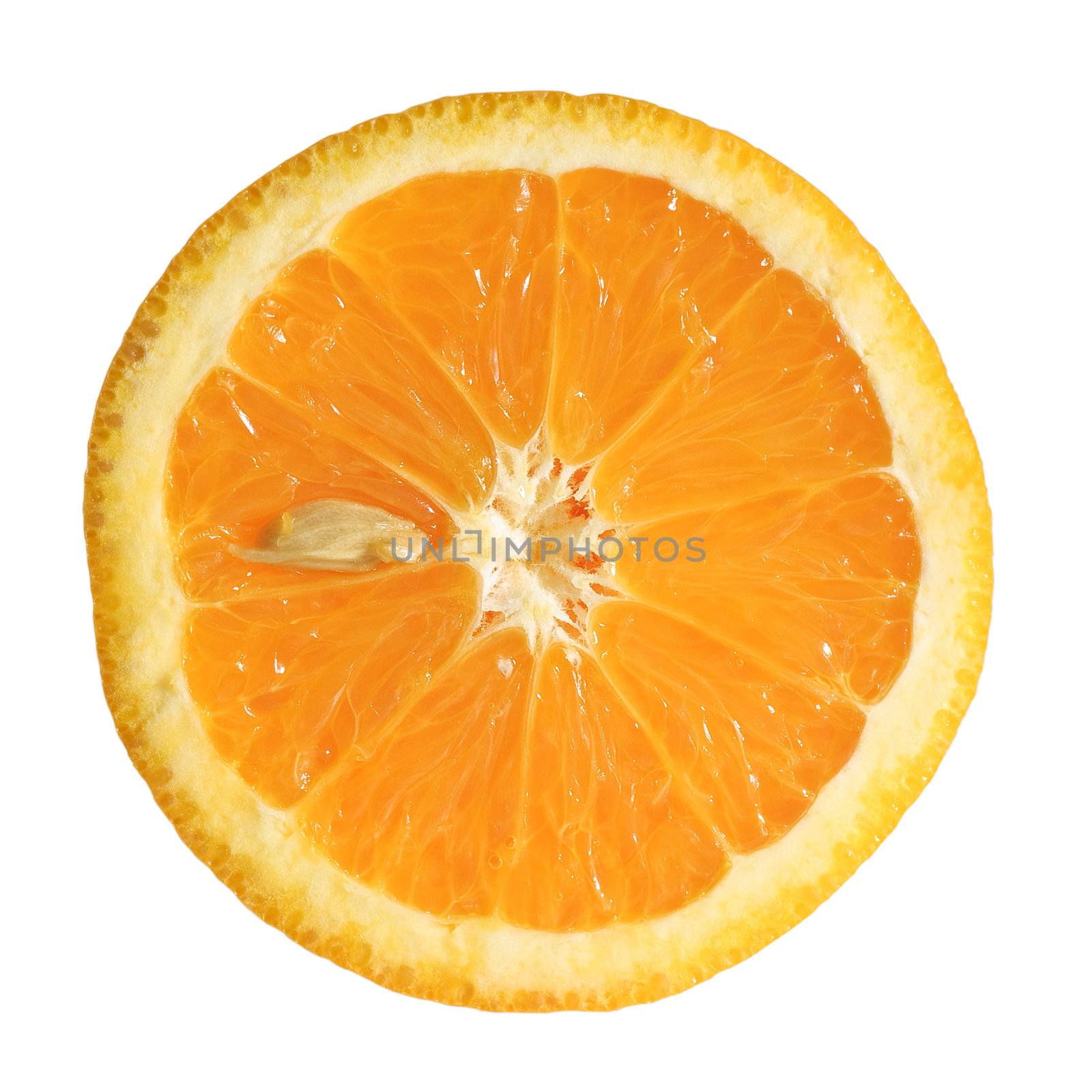 Closeup orange with juicy, raw and fresh fruit in yellow.