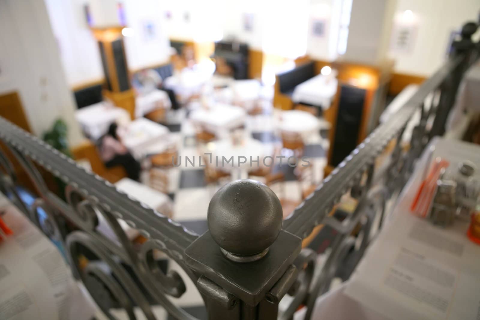 Interior of the Restaurant, Type with Second Floor, Small Depth to Sharpnesses