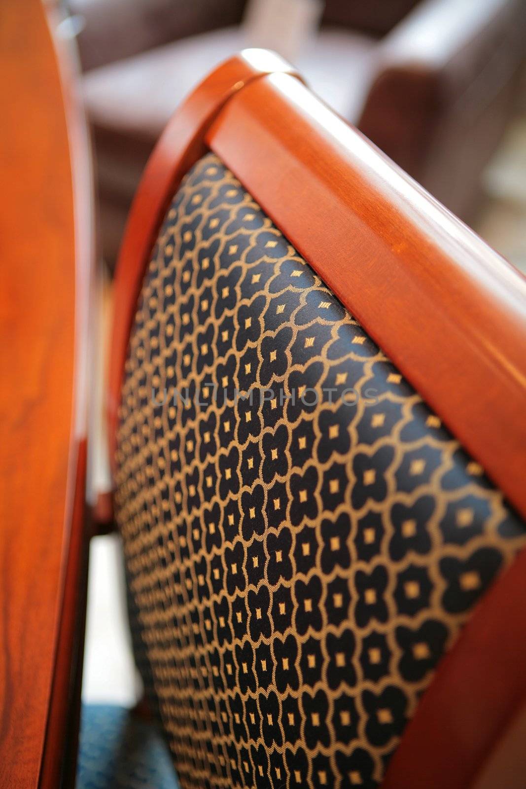 abstraction, pattern on back of the chair, expensive furniture, small depth  sharpness