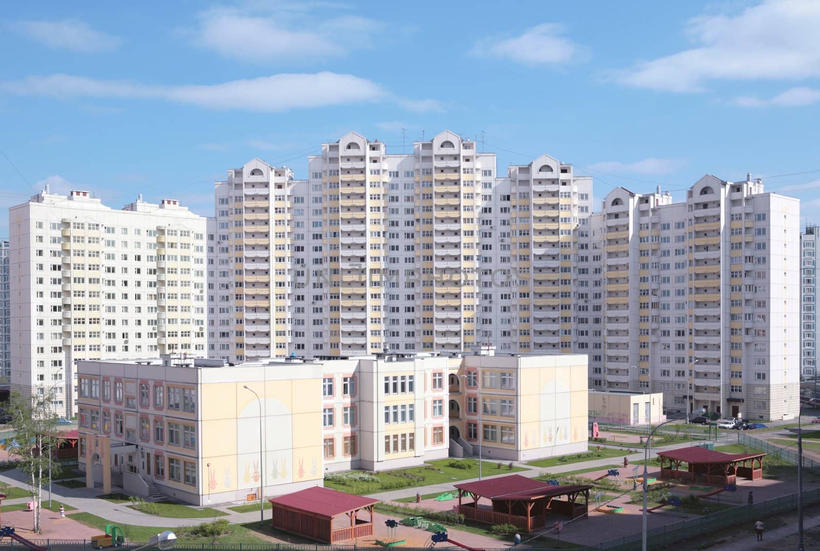 Russia, Moscow, region Altufievo, new high-rise dwelling and building of the kindergarten, 2008