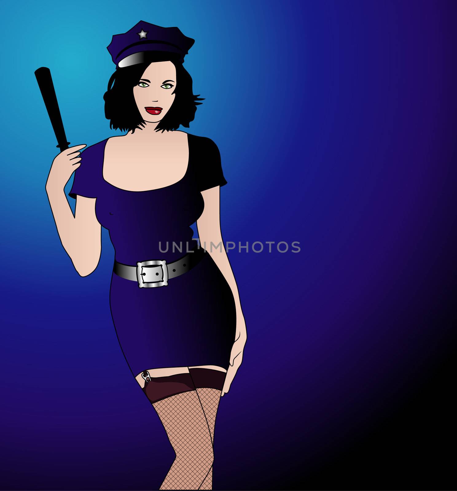 sexy police woman vector stockings mini fantasy