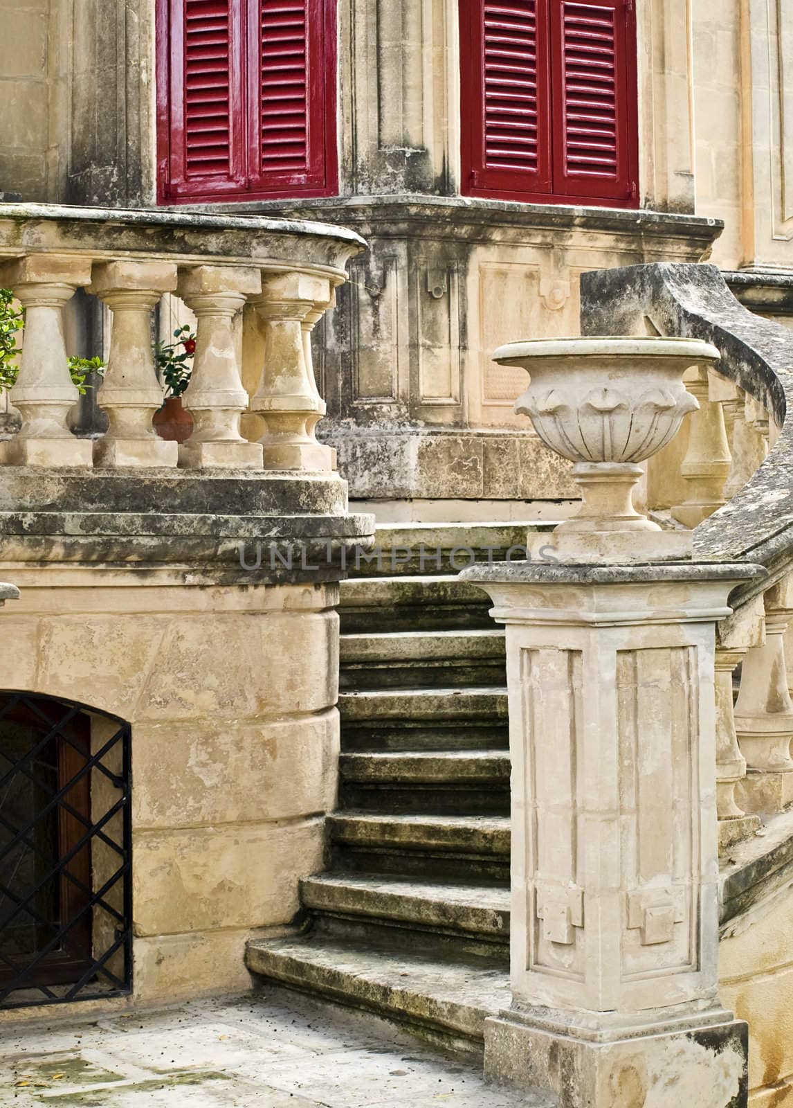 Front stairway to villa in Malta