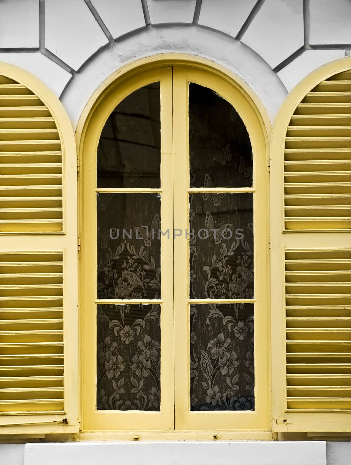 Arched window on a villa in Malta