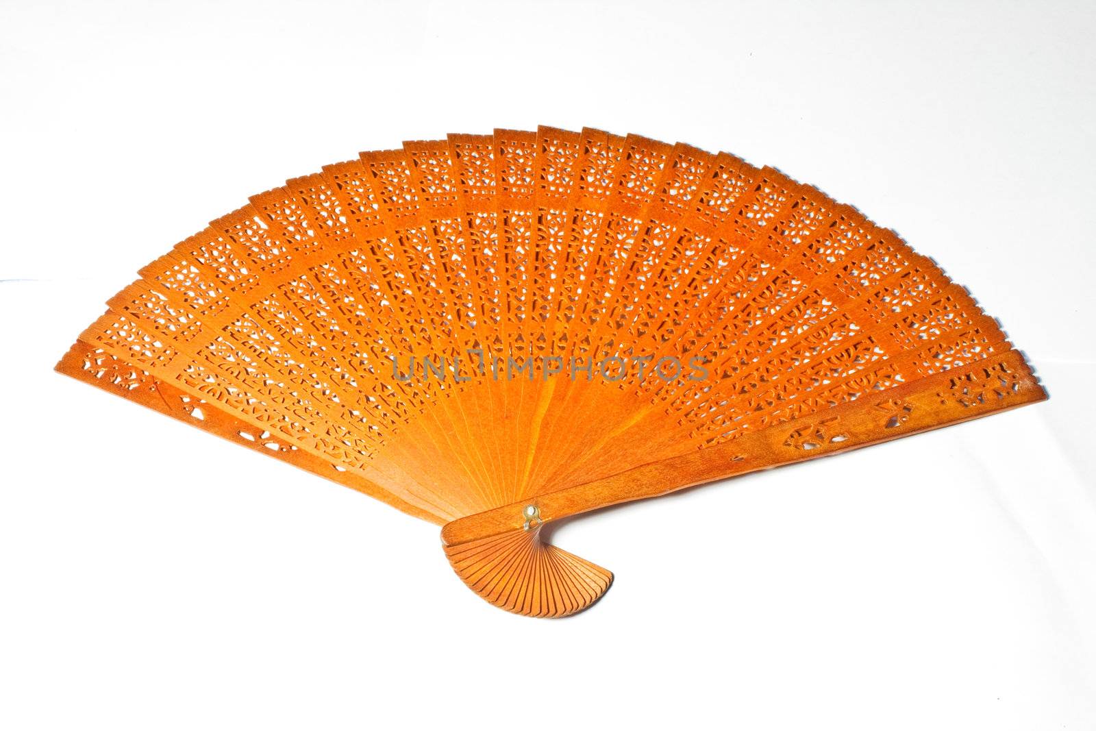 Beautiful pattern of wooden fan