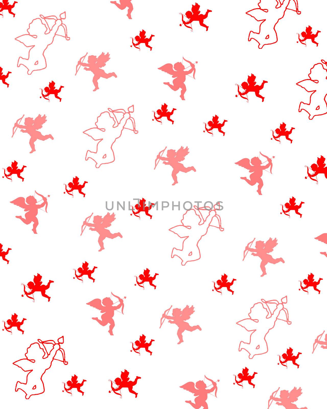 valentine's day red cupids illustration