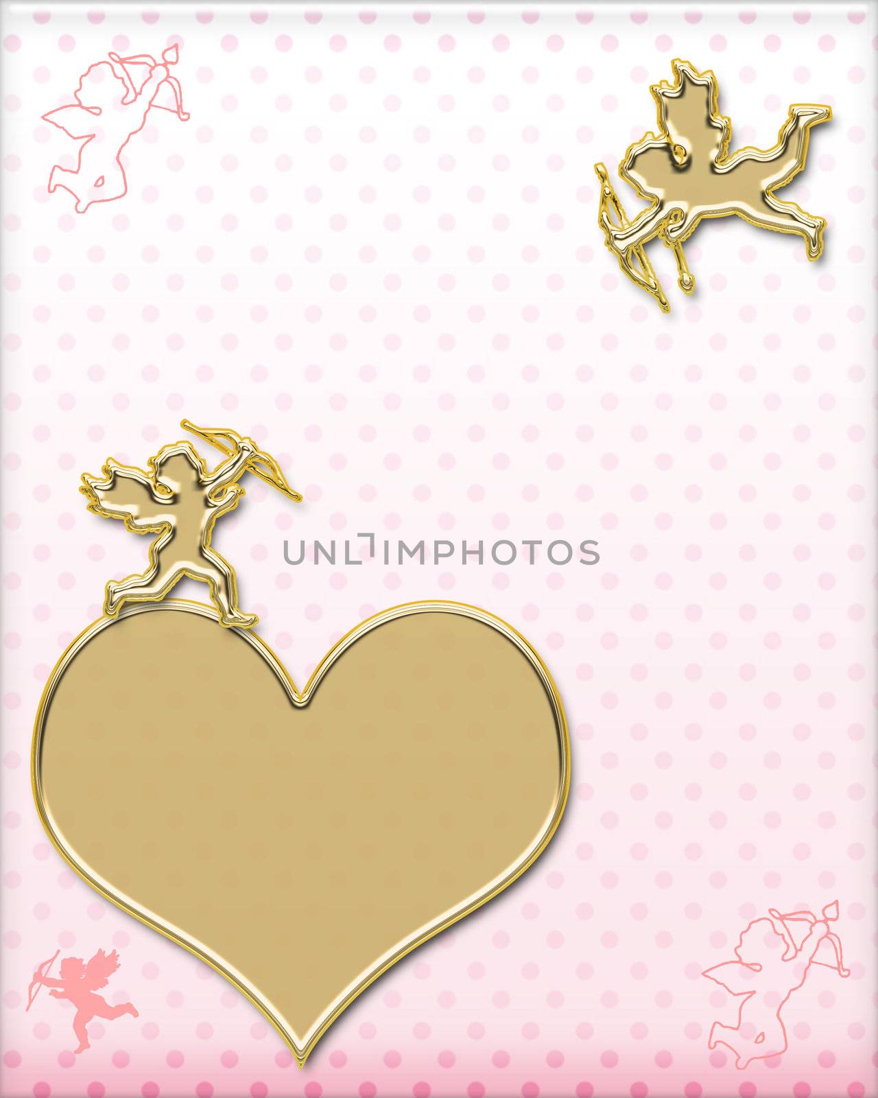 valentine's day golden cupids illustration