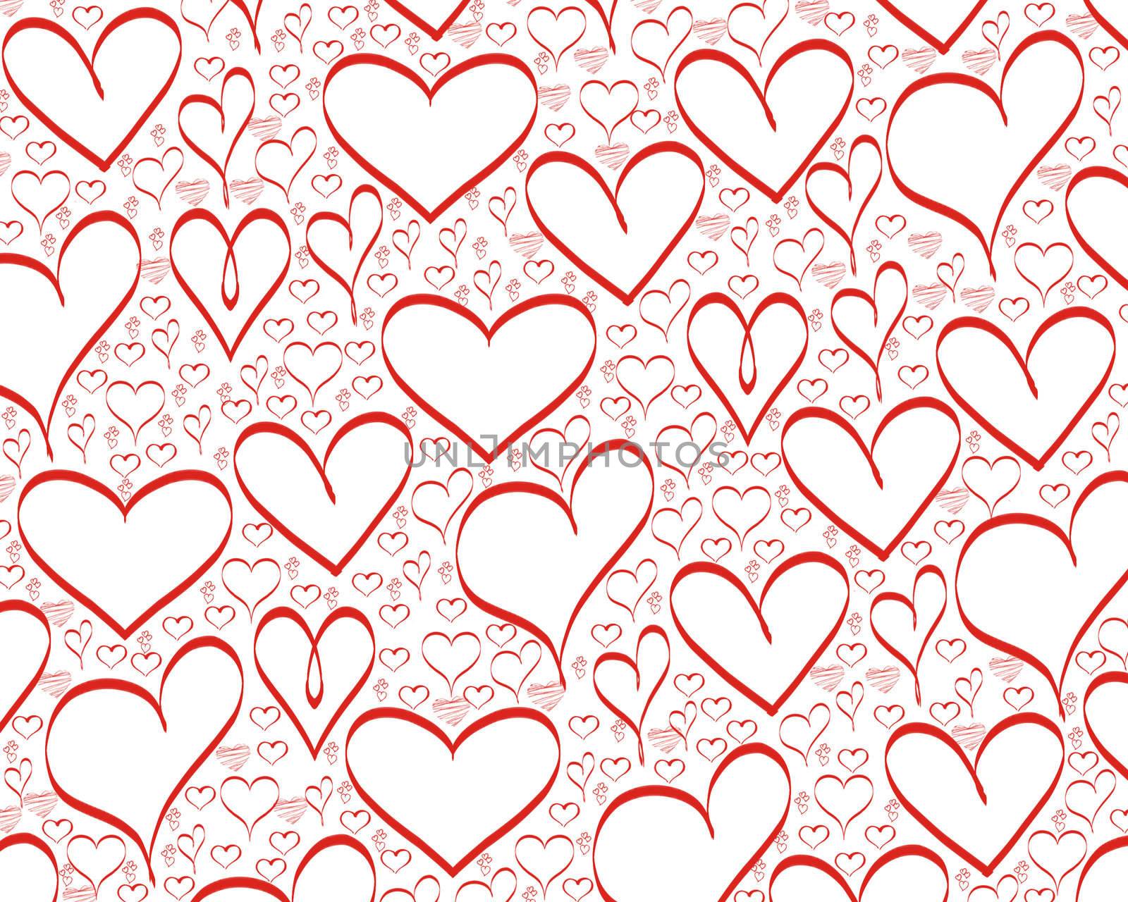 red hearts background for valentines day